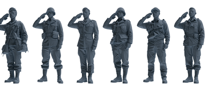 MRY-SFW SSTR054 Miniatures Soldier Model Kit Hacksaw Ridge Rescue Story WWII U.S. Army Six-Person Saluting Group