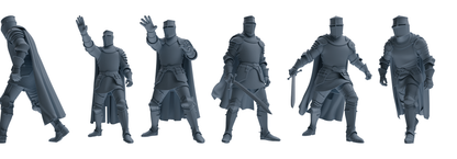 MRY-SFW SSTR092 Miniatures Soldier Model Kit Medieval Knight Six-Person Hunting Group