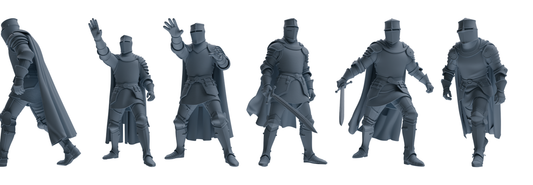 MRY-SFW SSTR092 Miniatures Soldier Model Kit Medieval Knight – LCD 3D printed resin model kit, image 1