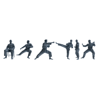 MRY-SFW LYTR816 Karate Female Athlete Figure Modern Model 6 pcs Miniature Car Diorama Figures Scene Props Accessories Resin