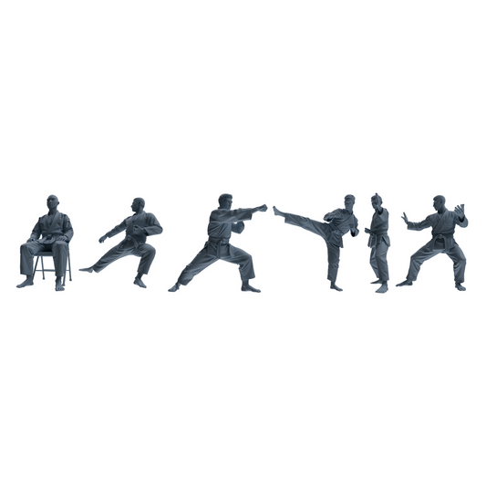MRY-SFW LYTR816 Karate Female Athlete Figure Modern Model 6 pcs Miniature Car Diorama Figures Scene Props Accessories Resin