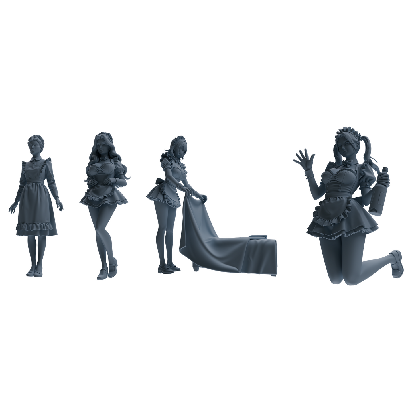 MRY-SFW LYTR875 Multi-scene Maid Girl Figure Modern Model 4 pcs