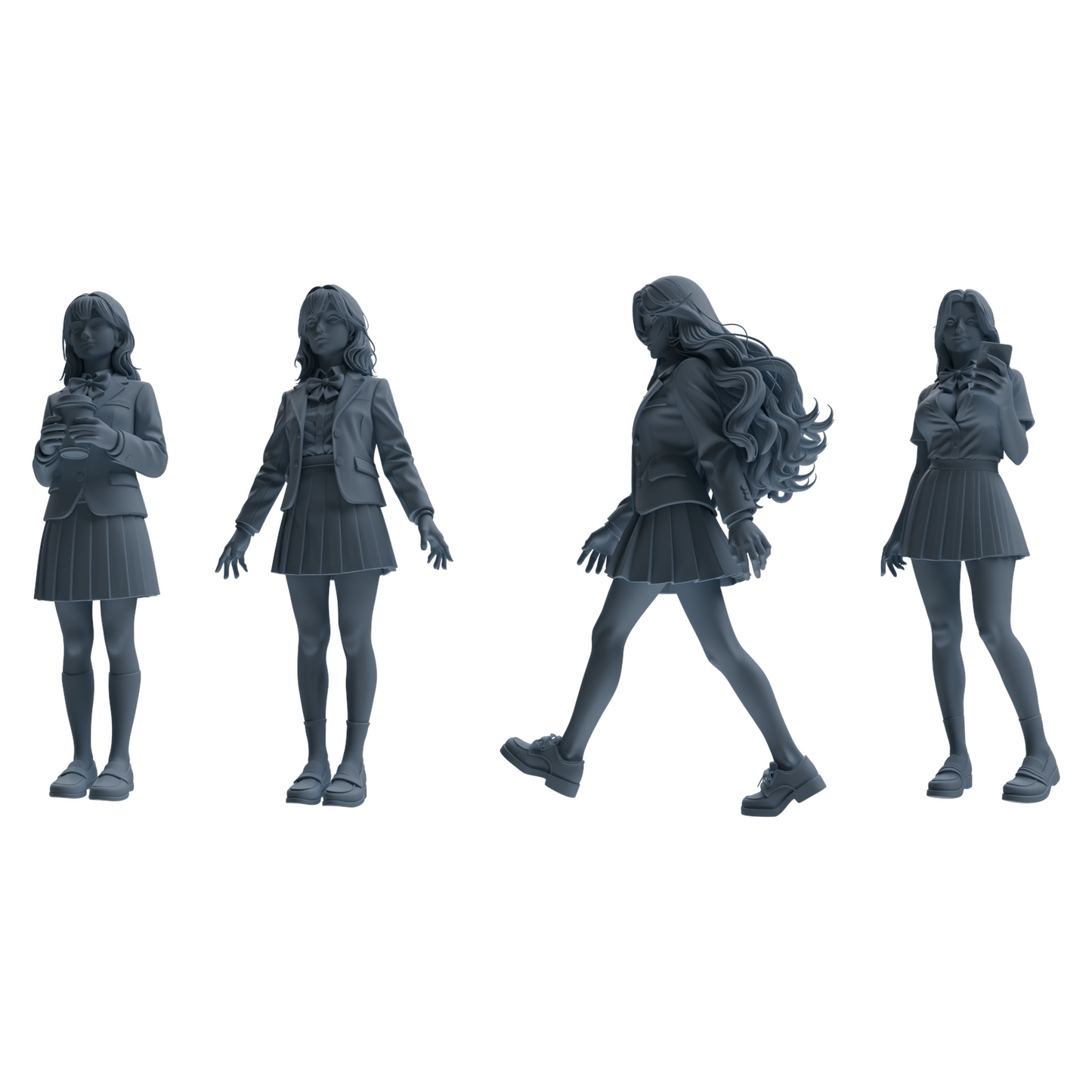 MRY-SFW LYTR850 Blazer JK Uniform School Girl Figure Modern Model 4 pcs Miniature Car Diorama Figures Scene Props Accessories Resin