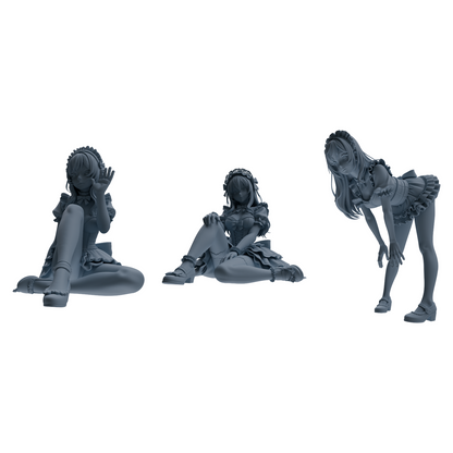 MRY-SFW LYTR870 Multi-pose Maid Girl Figure Modern Model 3 pcs