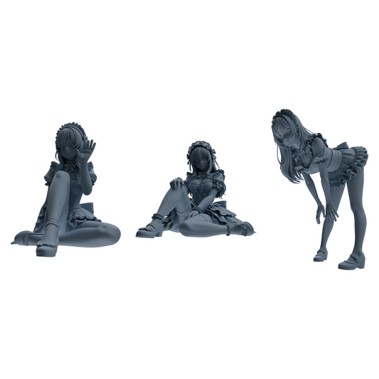 MRY-SFW LYTR870 Multi-pose Maid Girl Figure Modern Model 3 pcs