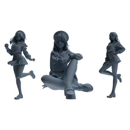 MRY-SFW LYTR865 Cheerleader Girl Figure Modern Model 4 pcs