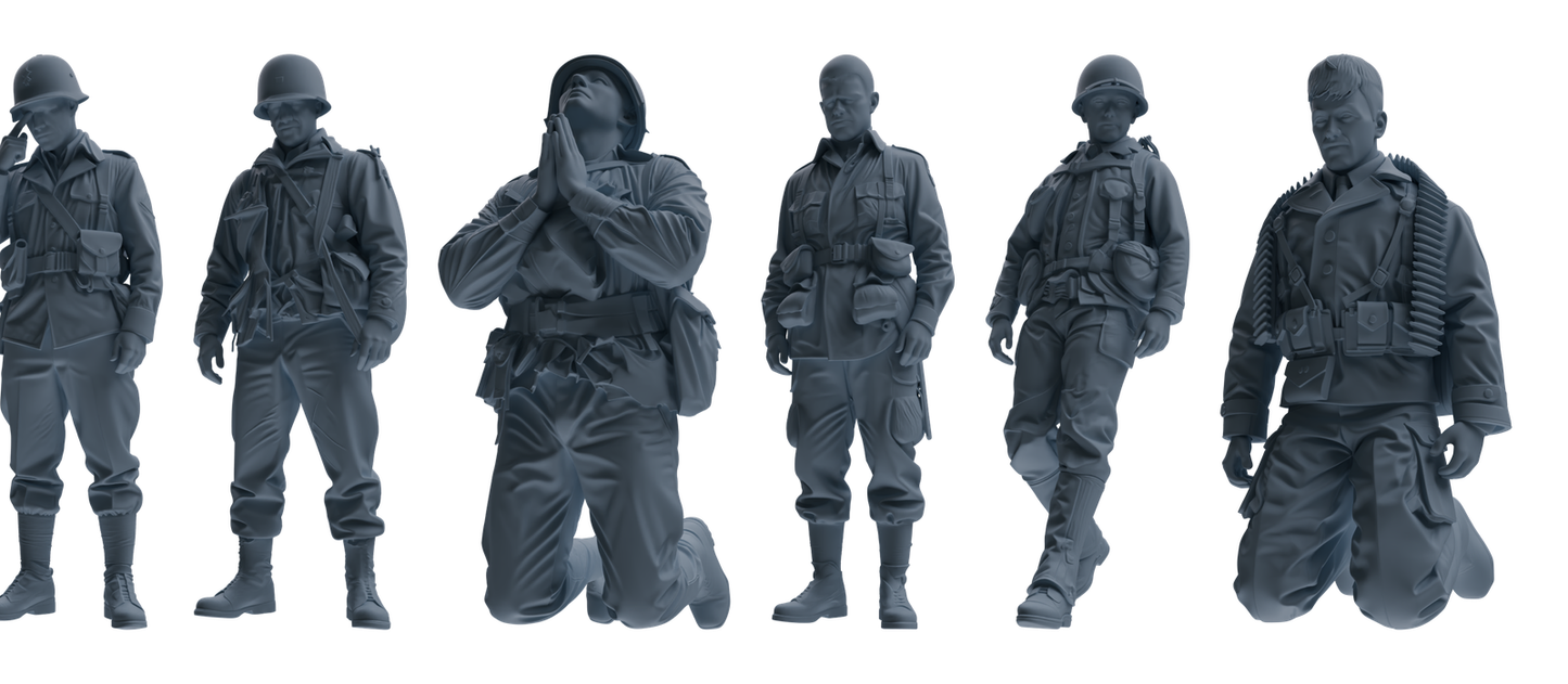 MRY-SFW SSTR071 Miniatures Soldier Model Kit Saving Ryan in Normandy WWII U.S. Army Six-Person Praying Group