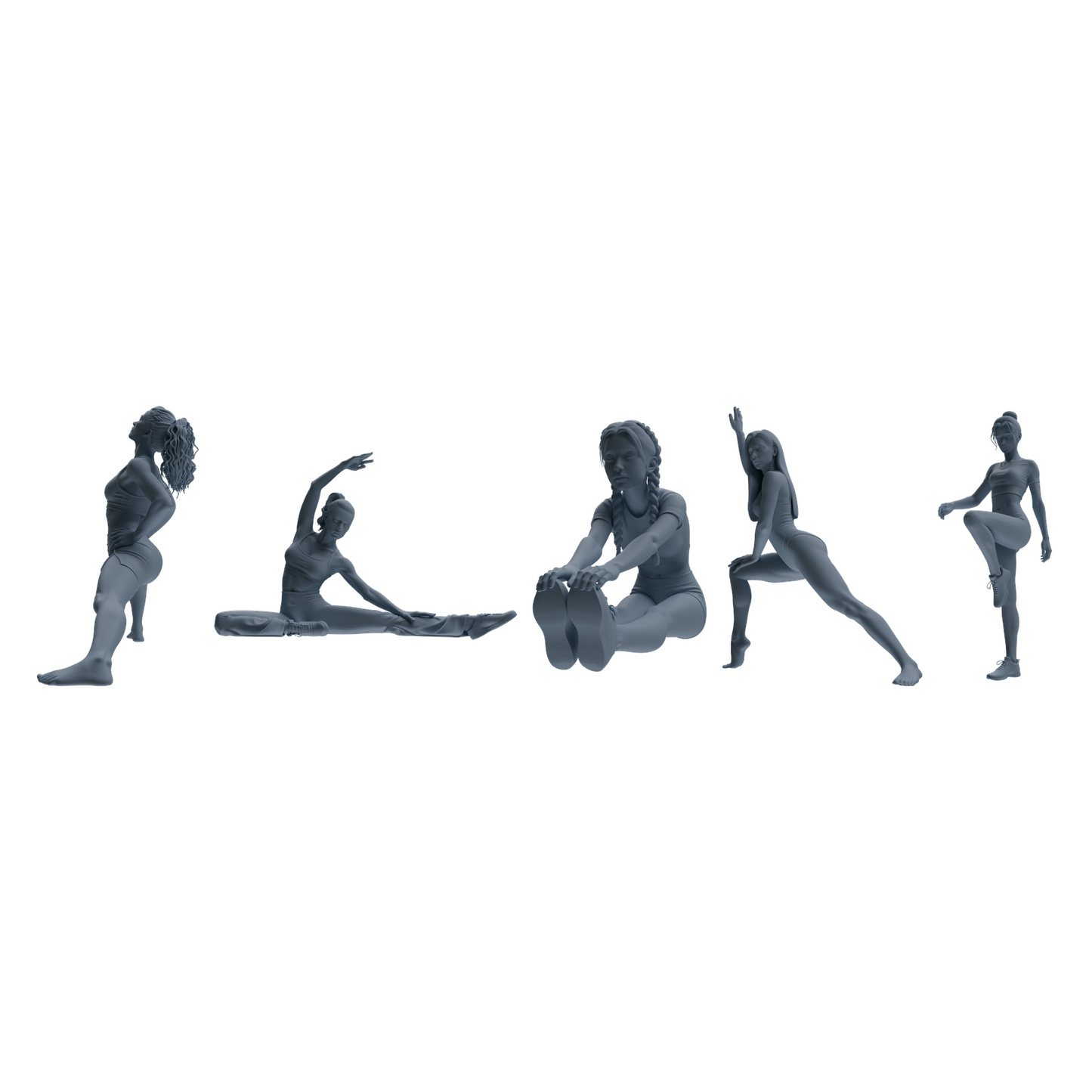 MRY-SFW LYTR810 Female Yoga Figure Modern Model 5 pcs Miniature Car Diorama Figures Scene Props Accessories Resin
