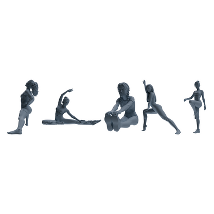 MRY-SFW LYTR810 Female Yoga Figure Modern Model 5 pcs Miniature Car Diorama Figures Scene Props Accessories Resin