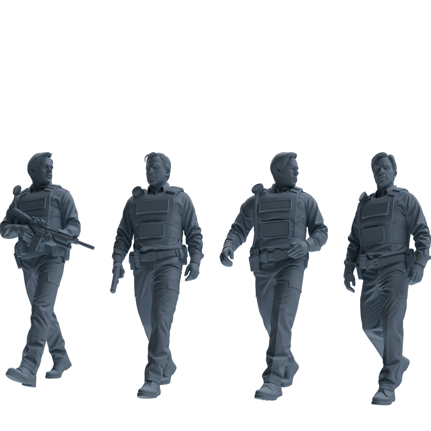MRY-SFW SSTR127 Miniatures Soldier Model Kit Boston Attack Modern Boston Police Four-Person Patrol Group