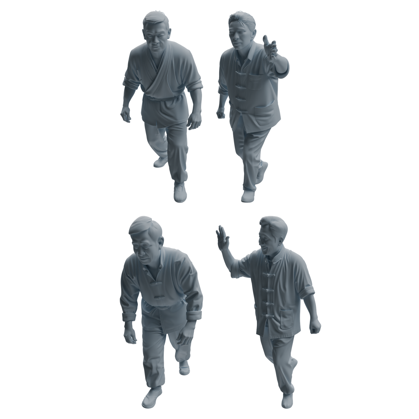 MRY-SFW LYTR997 Market Vendor Character Modern Model 4 pcs