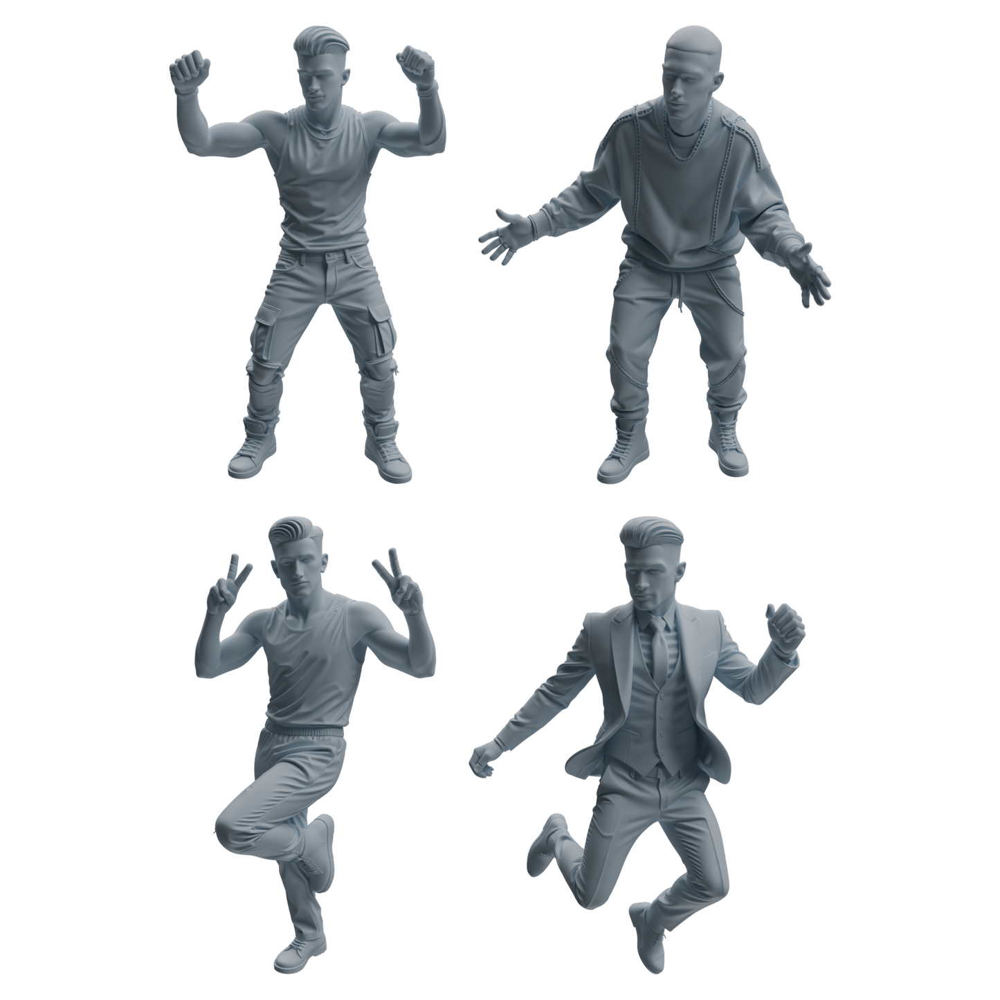 MRY-SFW LYTR926 Nightclub Style Man Character Modern Model 4 pcs