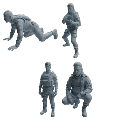 MRY-SFW LYTR952 Tactical Gear Man Character Modern Model 4 pcs