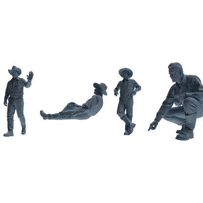 MRY-SFW LYTR900 Multi-pose Cowboy Man Modern Model 4 pcs