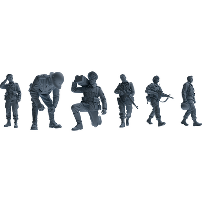 MRY-SFW SSTR199 Multi-Functional Combat Soldier Pose Modern Model 6 pcs