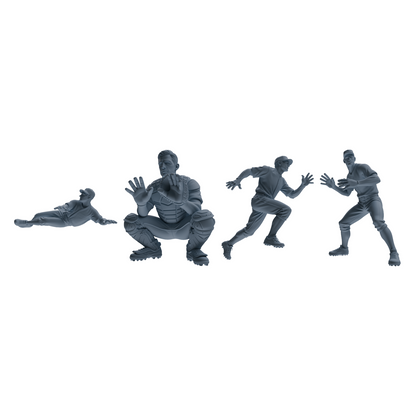 MRY-SFW LYTR802 Baseball Player Figure Modern Model 4 pcs Miniature Car Diorama Figures Scene Props Accessories Resin