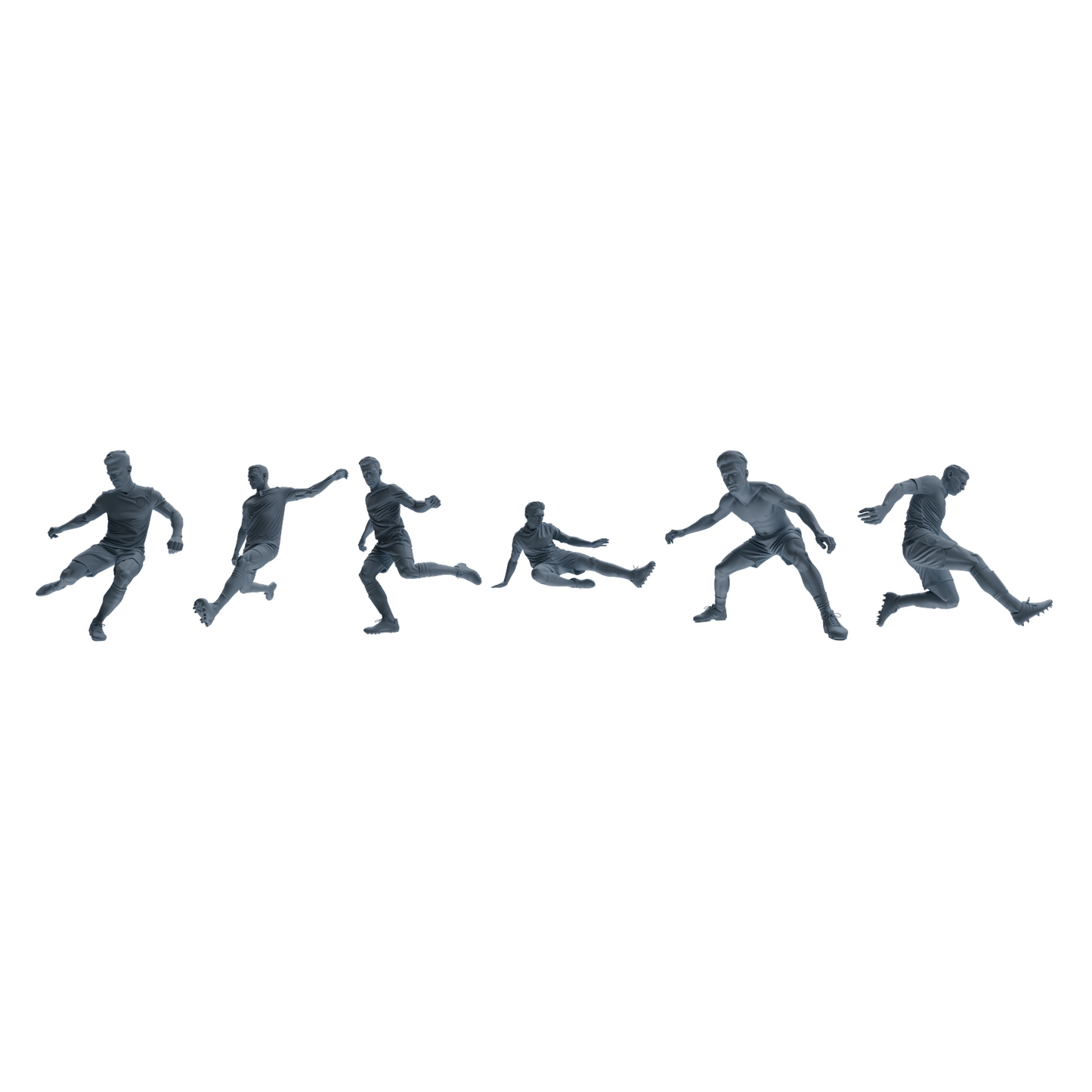 MRY-SFW LYTR812 Male Soccer Player Figure Modern Model 6 pcs Miniature Car Diorama Figures Scene Props Accessories Resin