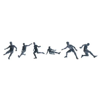MRY-SFW LYTR812 Male Soccer Player Figure Modern Model 6 pcs Miniature Car Diorama Figures Scene Props Accessories Resin