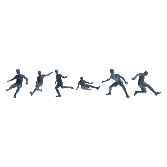 MRY-SFW LYTR812 Male Soccer Player Figure Modern Model 6 pcs Miniature Car Diorama Figures Scene Props Accessories Resin