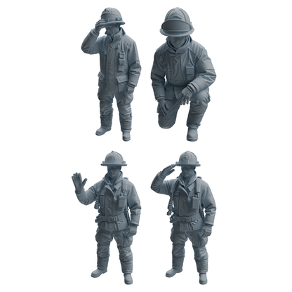 MRY-SFW LYTR1062 Firefighter Occupation Pose Character Modern Model 4 pcs
