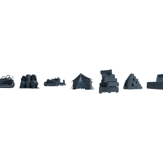 MRY-SFW LYTS657 Historical WWII Pacific War U.S. Army & Japanese Army Construction Equipment 7 Groups
