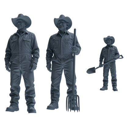 MRY-SFW LYTR922 Farm Cowboy Worker Multi-pose Modern Model 3 pcs