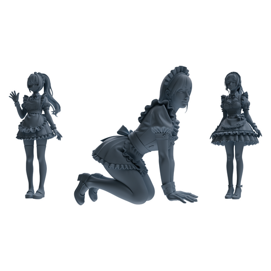 MRY-SFW LYTR877 Multi-pose Maid Girl Figure Modern Model 3 pcs
