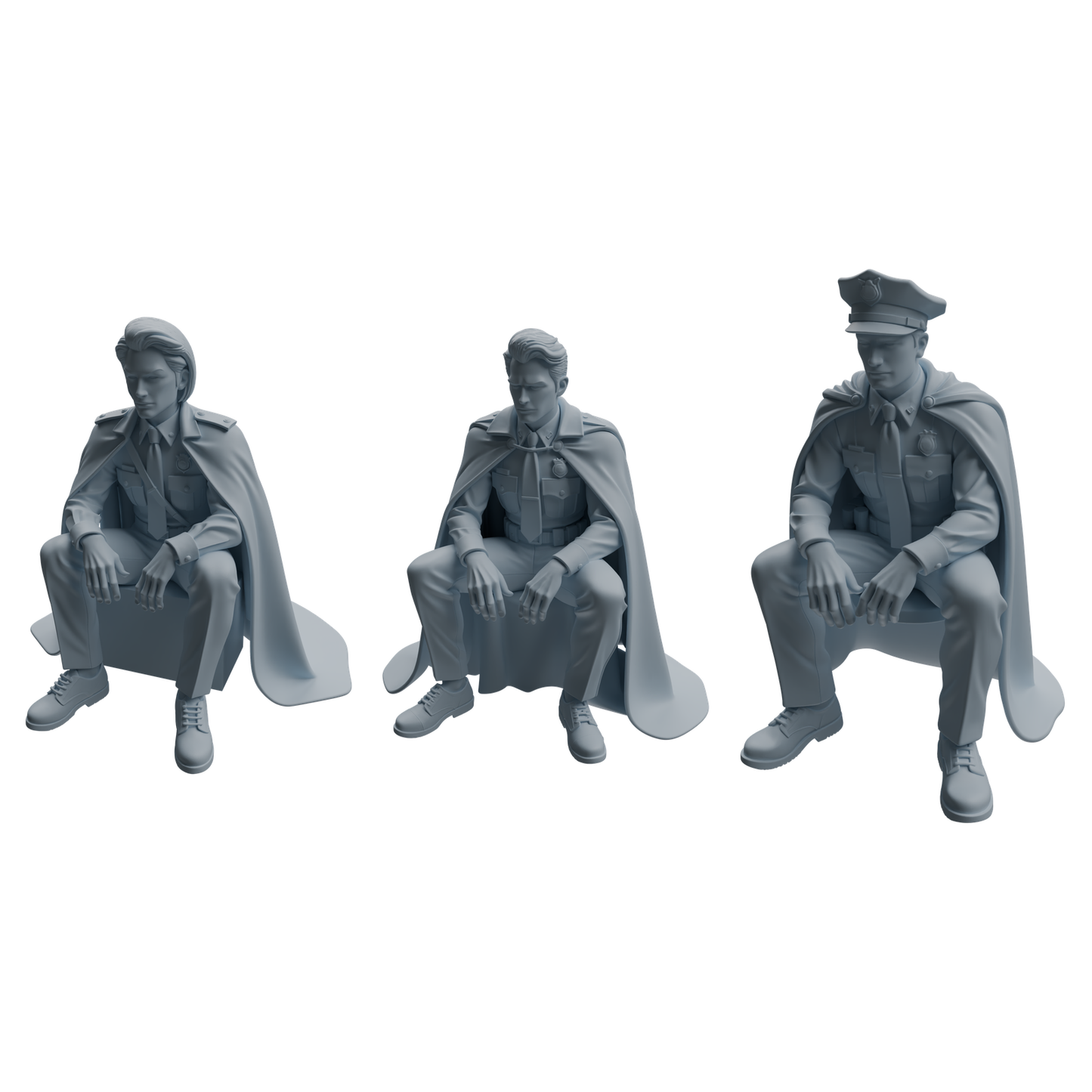 MRY-SFW LYTR950 Cloak Uniform Sitting Male Character Modern Model 3 pcs