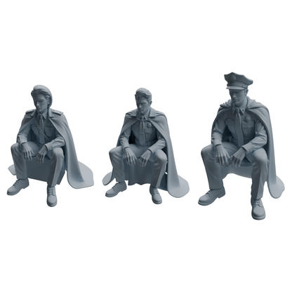 MRY-SFW LYTR950 Cloak Uniform Sitting Male Character Modern Model 3 pcs