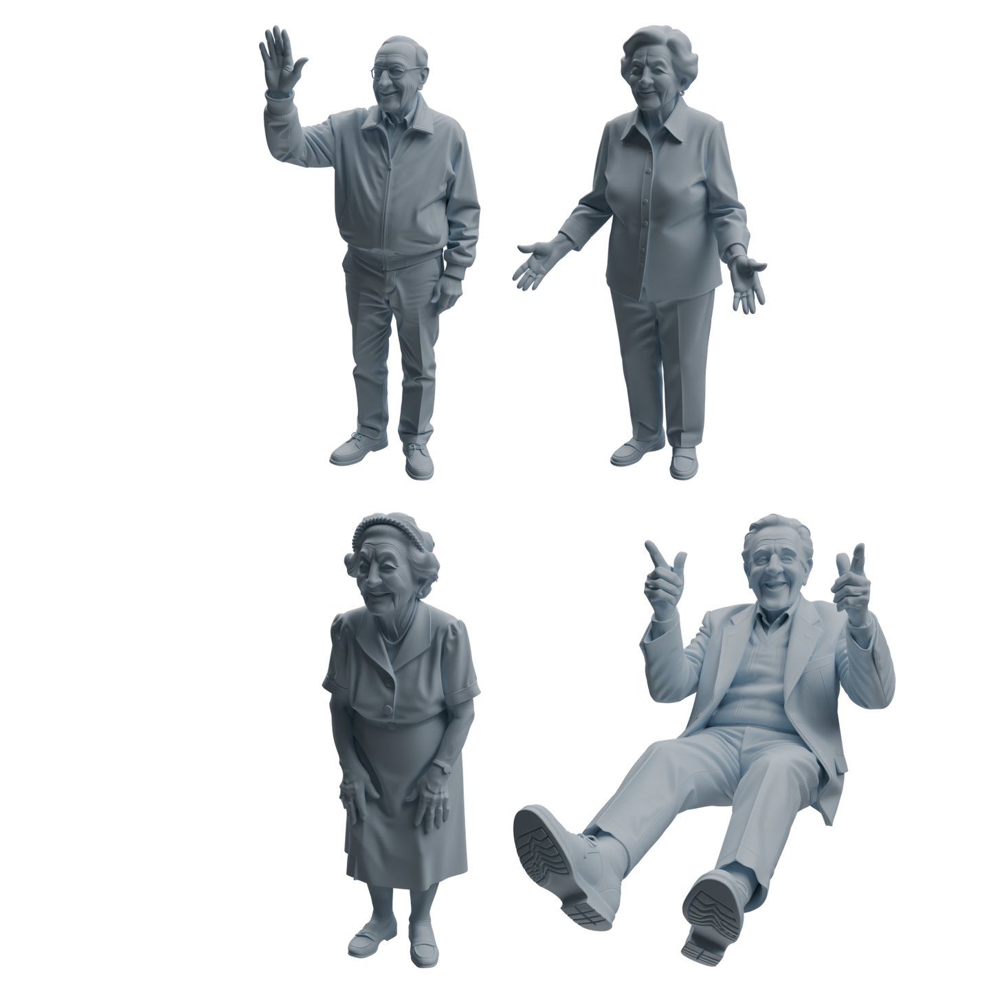 MRY-SFW LYTR1038 Daily Interactive Elderly Character Modern Model 4 pcs