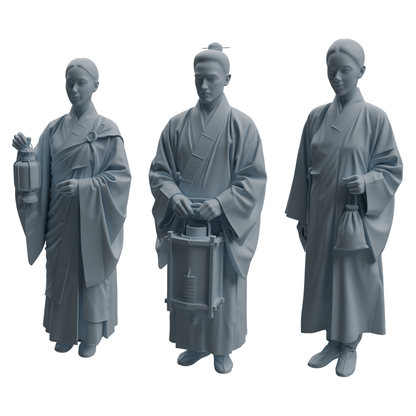 MRY-SFW LYTR1086 Ancient Costume Lantern-holding Character Modern Model 3 pcs