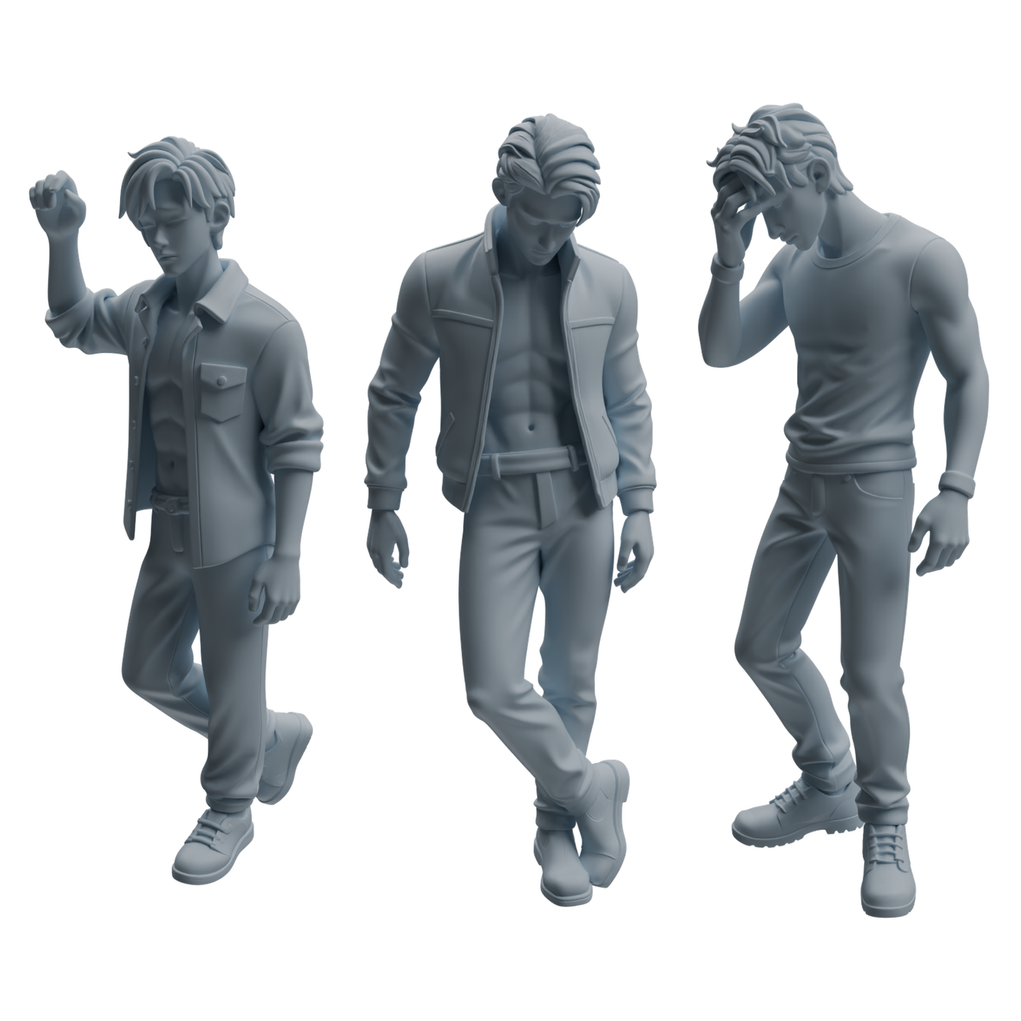 MRY-SFW LYTR938 Frustrated Man Character Modern Model 3 pcs