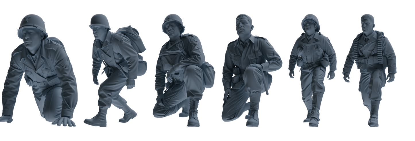 MRY-SFW SSTR070 Miniatures Soldier Model Kit Saving Ryan in Normandy WWII U.S. Army Six-Person Ambush Group