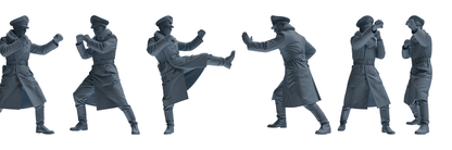 MRY-SFW LYGR704 WWII German Army Training Scene Six-Person Officer Combat Group