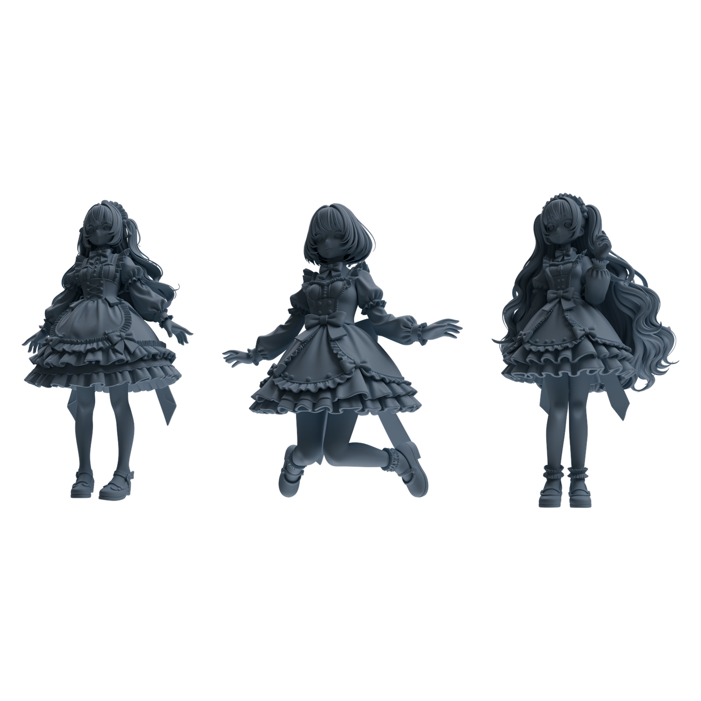 MRY-SFW LYTR871 Lolita Girl Figure Modern Model 3 pcs