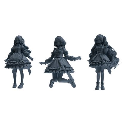 MRY-SFW LYTR871 Lolita Girl Figure Modern Model 3 pcs