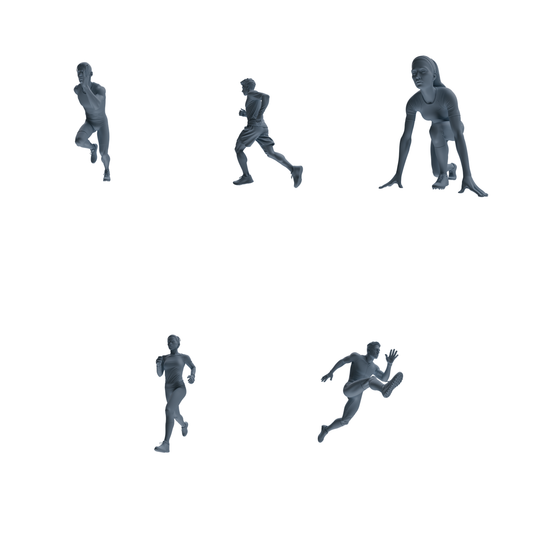 MRY-SFW LYTR826 Track and Field Runner Figure Modern Model 5 pcs Miniature Car Diorama Figures Scene Props Accessories Resin