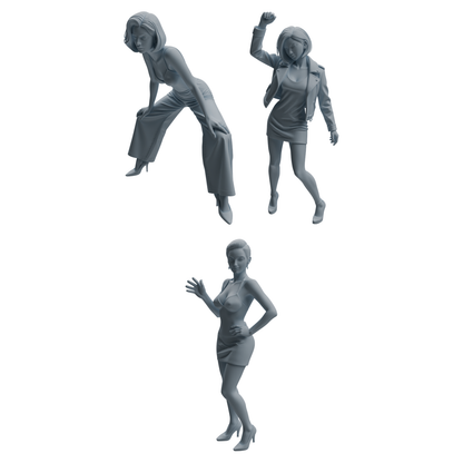 MRY-SFW LYTR930 Nightclub Party Woman Character Modern Model 3 pcs