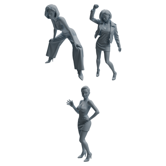 MRY-SFW LYTR930 Nightclub Party Woman Character Modern Model 3 pcs