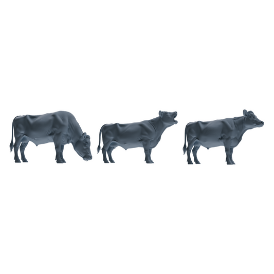 MRY-SFW LYTR836 Farm Cattle Model 3 pcs Miniature Car Diorama Figures Scene Props Accessories Resin