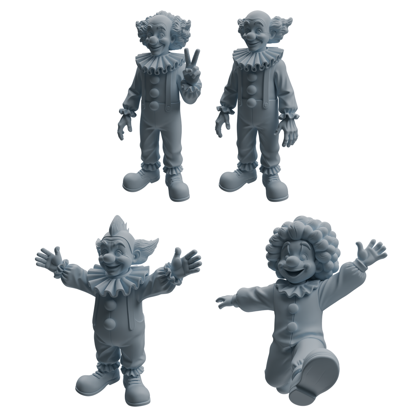 MRY-SFW LYTR1055 Carnival Clown Style Character Modern Model 4 pcs