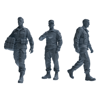 MRY-SFW SSTR179 Miniatures Soldier Model Kit Logistics Soldier Pose Modern Model 3 pcs