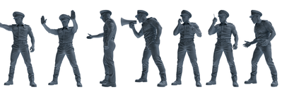 MRY-SFW LYGR773 Modern Hong Kong Police Seven-Person Blocking Group
