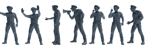MRY-SFW LYGR773 Modern Hong Kong Police Seven-Person Blocking Group