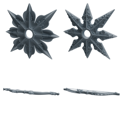 MRY-SFW LYGS450 Floral Pattern Shuriken & Ancient Bow Modern Model 4 pcs