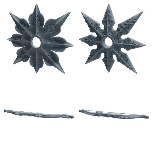 MRY-SFW LYGS450 Floral Pattern Shuriken & Ancient Bow Modern Model 4 pcs