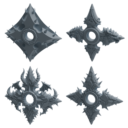 MRY-SFW LYGS444 Dark Style 4-Blade Throwing Dart Modern Model 4 pcs