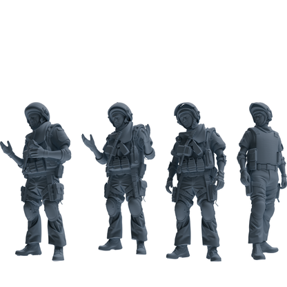 MRY-SFW SSTR315 Modern Counter-Terrorism SWAT Shield Bearer Conversation Four-Person Group