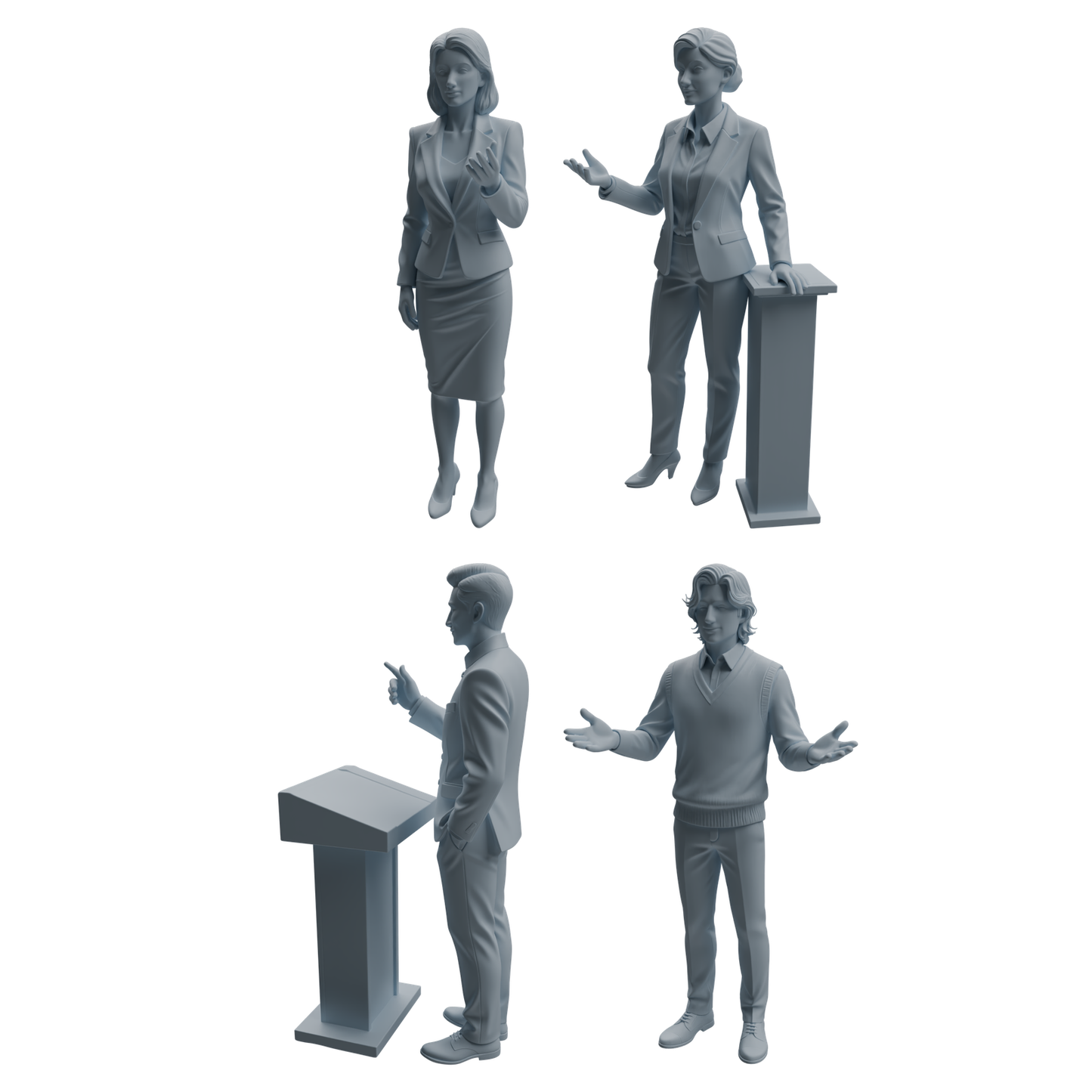 MRY-SFW LYTR962 Classroom Explaining Teacher Character Modern Model 4 pcs