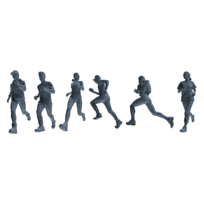 MRY-SFW LYTR821 Outdoor Running Athlete Figure Modern Model 6 pcs Miniature Car Diorama Figures Scene Props Accessories Resin